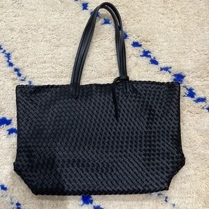 Vegan Leather Naghedi Black Tote Bag